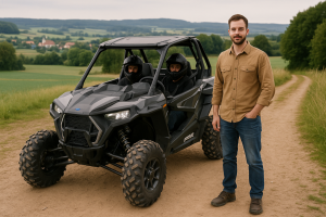 RZR vehicle navigating through rugged terrain, showcasing what it means to drive off-road.